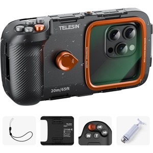 Étui de té<span class=keywords><strong>l</strong></span>éphone sous-marin TELESIN, boîtier étanche pour la plongée, poignée pour photos et vidéos, compatible avec <span class=keywords><strong>iPhone</strong></span> 7-17 Pro/Pro Max/Plus/Mini - Product Image 1