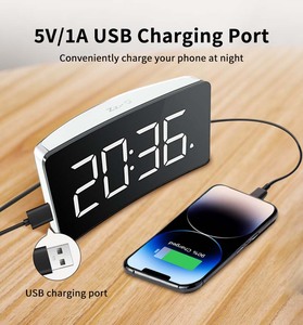 Đầy màu sắc ánh sáng ban đêm LED Kép Báo động Máy tính để bàn đồng hồ Đồng hồ cho nhà LED kỹ thuật số bảng đồng hồ báo thức - Product Image 5