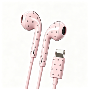 Nuevos Auriculares Intrauditivos Semi Inalámbricos USB-C con Diseño Moderno de Estrellas y Puntos, con Micrófono para Llamadas Manos Libres para Teléfono Celular - Product Image 2
