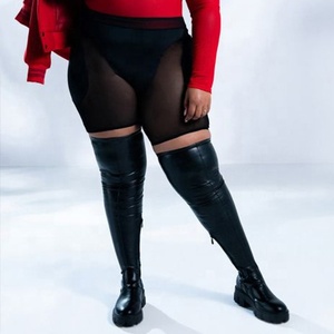 Simple Design Side Zipper Round Toe Over Knee High Women Flat Long <b>Boots</b> PU Upper Thigh High <b>Boots</b> for Ladies Big Size 47 - Product Image 5