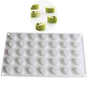 Mini Cylindrical Silicone Mousse Mold 35 Cavities 29.2x17cm White Baking Chocolate Cake Mold DIY Dessert Tool - Product Image 1