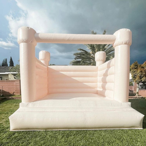 Ungu Komersial Kecil Memantul Tiup Bouncer Castle Bouncing Pernikahan Balita Putih Bouncing Rumah dengan Slide - Product Image 5