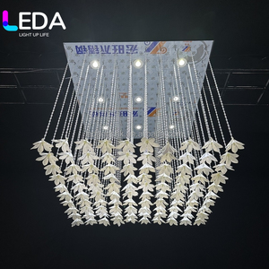 LEDA Luxury Wedding Hall <b>Ceiling</b> Flower Acrylic Crystal Bead Curtains Stage <b>Ceiling</b> Lily Rose Beaded Curtain With Led Light - Product Image 6