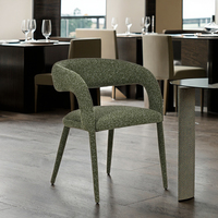 Chaise de salle à manger en tissu de velours de meubles de restaurant de luxe modernes de conception nordique avec dossier tufté