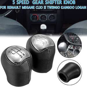 Poignée de levier de vitesses manuelle 5 vitesses en cuir PU pour Renault Megane Clio II Twingo Kangoo Logan - Product Image 1