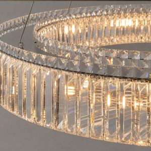 Lampe de plafond en cristal circulaire avec câble réglable pour café haut de gamme, villa, salle à manger principale, luminaire - Product Image 2