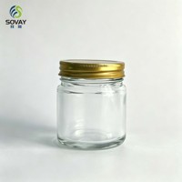 Pot en verre transparent à large ouverture de 210 ml, récipient en verre vide de qualité alimentaire pour confiture, miel, conserves et épices