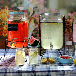 Công suất lớn 4L 5L 8L Mason Jar Dispenser Glass đồ uống container với thép không gỉ Spigot cho các bên sự kiện - Product Image 3