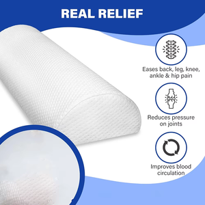 Cou colonne vertébrale cheville soulagement du Stress traversin <span class=keywords><strong>demi</strong></span>-<span class=keywords><strong>lune</strong></span> Semi rouleau rond <span class=keywords><strong>lombaire</strong></span> <span class=keywords><strong>coussin</strong></span> compensé pour dormeur latéral coton genou mousse oreiller - Product Image 5