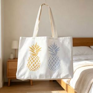 Fashion Wholesale Large Capacity Cotton Canvas Gift <b>Tote</b> <b>Bag</b> Reusable 100% Organic Cotton <b>Beach</b> <b>Bag</b> - Product Image 3
