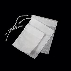 Sachets de thé en gros avec cordon de serrage, en non-tissé naturel non blanchi, jetables, pour thé en vrac - Product Image 1