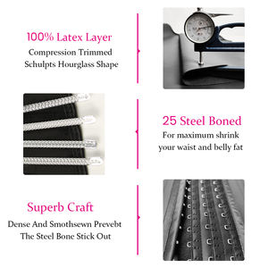Faja <span class=keywords><strong>Colombiana</strong></span> de Látex 100% en Oferta, <span class=keywords><strong>Cinturilla</strong></span> de Alta Calidad con 3 Hileras de Ganchos, Corsé con 25-29 Varillas de Acero, Moldeador de Cintura de Látex - Product Image 5