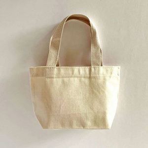 Whlsale 12oz Extra <b>Small</b> Canvas Fabric <b>Tote</b> Gift <b>Bag</b> Blanks Wedding Welcome Favor Cotton <b>Bags</b> with Weebing Handle - Product Image 1