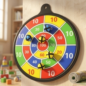 Jeu de fléchettes pour enfants d'âge préscolaire, fléchettes personnalisées, légères, lavables, cible magnétique de 16 pouces - Product Image 1