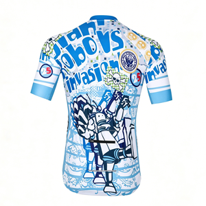 Maillot de cyclisme unisexe à imprimé intégral, logo personnalisé, ultra léger, maille respirante, manches courtes, pour le cyclisme en plein air - Product Image 2
