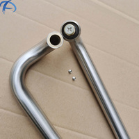 Poignée de porte battante en acier inoxydable de type L en alliage d'aluminium, personnalisable en usine, pour porte coulissante en verre Austin commerciale