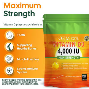 OEM/ODM Premium kalite Vitamin D3 4000 IU yüksek potens Softgels kalsiyum emme kemik sağlık bağışıklık düzenleme 200 kapsül - Product Image 3