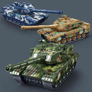 รถของเล่นพลาสติกขนาดใหญ่สำหรับเด็ก, รถถัง unisex แรงเฉื่อยยานพาหนะหุ้มเกราะทหารโมเดลจำลองสงครามขนาด1:48 - Product Image 2