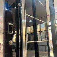 Porte d'entrée pivotante en aluminium, design minimaliste moderne et luxueux, intelligente, simple, rotative, pour maison