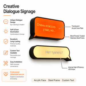 Letrero LED con Burbuja de Voz, Logotipo 3D Personalizado, Caja de Luz para Publicidad en Restaurantes, Bares y Tiendas, Letrero 'Hola, ¡<span class=keywords><strong>Vamos</strong></span> <span class=keywords><strong>a</strong></span> <span class=keywords><strong>Hablar</strong></span>!' - Product Image 2