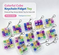 Porte-clés Fidget à 9 touches LED transparentes, clavier sensoriel, jouet anti-stress, pendentif coloré pour sac, vente en gros