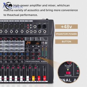 มิกเซอร์เสียงอเนกประสงค์ AOSHEN RX12-RTS ระดับมืออาชีพ 12 ช่องสัญญาณ 24-DSP 48V Phantom USB ตัวเครื่องโลหะ สำหรับคาราโอเกะและดีเจ - Product Image 3