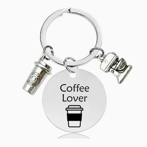 Porte-clés en acier inoxydable pour amateurs de café, personnalisable avec logo gravé au laser, cadeau pour porte-clés de sac à dos ou de voiture - Product Image 5