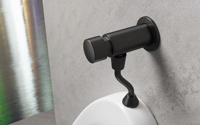 Robinet d'angle mural moderne durable et écologique à bouton-poussoir en plastique avec temporisation, finition chromée, filetage mâle, pour usage hôtelier 1/2