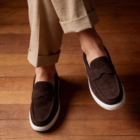 Mocassins en cuir de vachette véritable haut de gamme pour hommes, chaussures bateau décontractées grandes tailles, à enfiler, respirantes, marque italienne