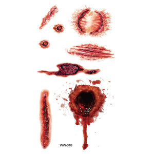 Pegatinas <span class=keywords><strong>de</strong></span> Tatuajes Falsos Realistas a Prueba <span class=keywords><strong>de</strong></span> Agua para Halloween: <span class=keywords><strong>Sangre</strong></span>, Puntadas, Cicatrices, Arañas, Calaveras, Manos, Rostros - Ideales para Fiestas <span class=keywords><strong>de</strong></span> Terror y Cosplay - Product Image 3