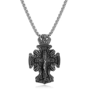 Stainless Steel <b>Cross</b> Pendant With Jesus Christ Design For Men And Women Fashion Necklace Gift 231099 - Product Image 1