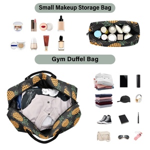 New Arrival Custom Pineapple Duffel Bag Lightweight Adjustable Straps Unisex Travel Sport Bag With Toiletry Bag - Product Image 4