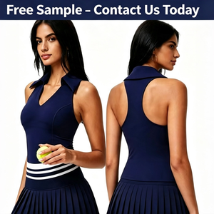 Camiseta Deportiva sin Mangas para Mujer, Estilo Polo, para Tenis, Yoga, Golf, con Cuello en V, Relleno Incorporado, Transpirable - Product Image 1