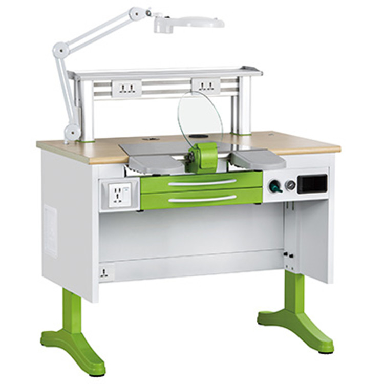 Two People Dental Lab Bench 850mm Dental Laboratory Work Benches With Suction