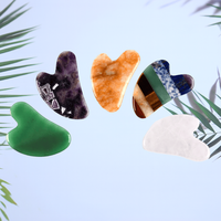Grattoir Gua Sha en jade naturel - Outil de massage anti-âge en cristal blanc
