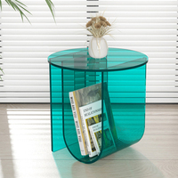 Mobilier de maison moderne nordique Table basse ronde extensible personnalisable canapé de chevet en plexiglas Table ronde en plastique acrylique