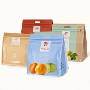 ถุงกาแฟแบบซีลแปดด้าน ขนาด 125 กรัม-1 กิโลกรัม ก้นแบนทรงสี่เหลี่ยมแนวนอน วัสดุ PE เกรดอาหาร พร้อมวาล์วทางเดียวและซิปล็อค - Product Image 2