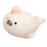 Peluche Famille Phoque Transfrontalier, Poupée en Peluche, Pendentif, Coussin, Cadeau d'Anniversaire pour Enfants, 14 ans et plus