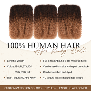 Originea Chưa Qua Chế Biến 100% Trinh Nữ Pre-Kéo Dài Afro Kinky Xoăn Số Lượng Lớn Cho Châu Phi Dreadlocks Tóc Con Người Số Lượng Lớn Bện Tóc - Product Image 2
