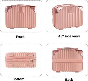 Trousse de Maquillage Mini <span class=keywords><strong>Valise</strong></span> 14 Pouces Sac de Rangement Portable à Fermeture Éclair Personnalisable avec Logo Trousse de Voyage Coque de Transport pour Cosmétiques - Product Image 2
