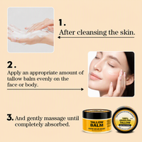 Crème Hydratante et Nourrissante au Suif de Bœuf Biologique de Qualité Supérieure, Issu de Bovins Nourris à l'Herbe, à l'Huile de Miel Naturelle, pour le Corps et le Visage (Marque Blanche)