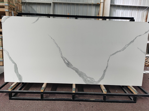 Taille personnalisée nouvelle technique calacatta blanc pierre frittée grande dalle pour table à manger - Product Image 6