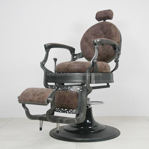 Sillón de Barbería Hidráulico de Alta Calidad, Ajustable, de Cuero Verde, con Estructura de Aleación de Aluminio, para Estudio de Barbería y Peluquería - Product Image 4