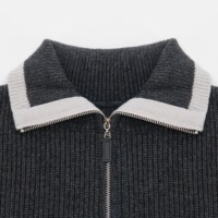 AiNear Vente en gros de logo personnalisé Design Oem & Odm Pull-over en laine à manches longues et col roulé avec fermeture éclair rayée pour hommes