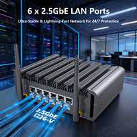 EGLOBAL Router Firewall PfSense de 12.ª Generación J6412, 6LAN I226V, LAN de 2.5G, Mini PC Industrial Barebone DDR4, Nuevo, Compatible con VPN de 4-6 Sesiones