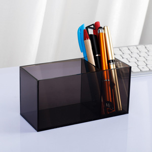Organizador <span class=keywords><strong>de</strong></span> Escritorio Moderno y Minimalista <span class=keywords><strong>de</strong></span> Acrílico Transparente Grueso con 2 Compartimentos <span class=keywords><strong>para</strong></span> Bolígrafos y Brochas <span class=keywords><strong>de</strong></span> Maquillaje - Product Image 3