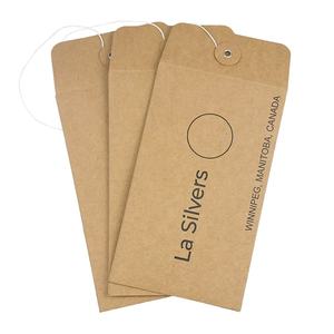Enveloppe en papier cartonné avec logo personnalisé, papier kraft 250 g/m²/300 g/m², emballage pour café avec cordon à bouton, carte de vœux - Product Image 1