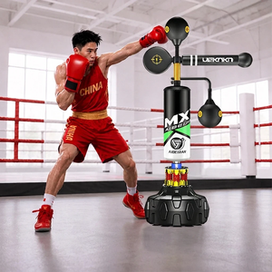 Entrenador de Velocidad de Boxeo 3 en 1, Equipo de Boxeo Multifuncional para Casa y Gimnasio <span class=keywords><strong>con</strong></span> <span class=keywords><strong>Barra</strong></span> Giratoria de 360°, Dos Balones de Boxeo y Saco Central - Product Image 1