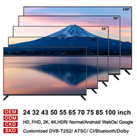 Téléviseur UCOM OEM LED 32-100 pouces 4K ultra-fin sans bordure pour hôtels, diffusion de messages publicitaires et divertissement