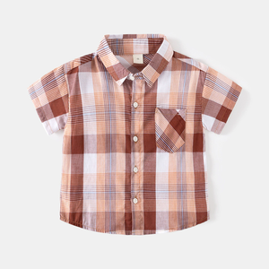 <span class=keywords><strong>Chemise</strong></span> à manches courtes pour garçon pour l'été, vêtements décontractés, <span class=keywords><strong>chemise</strong></span> à carreaux en pur coton pour enfants à manches courtes - Product Image 2